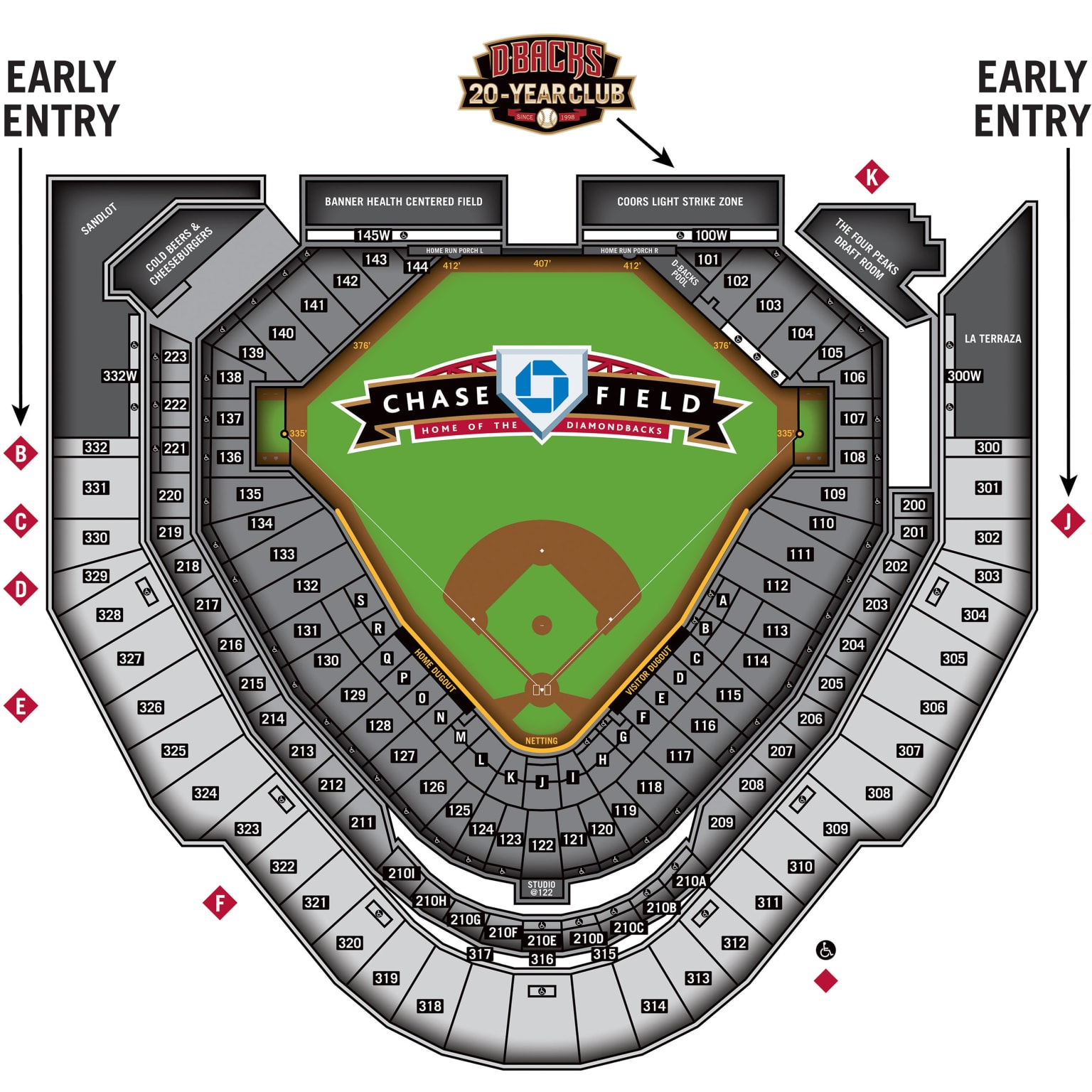 chase field parking map