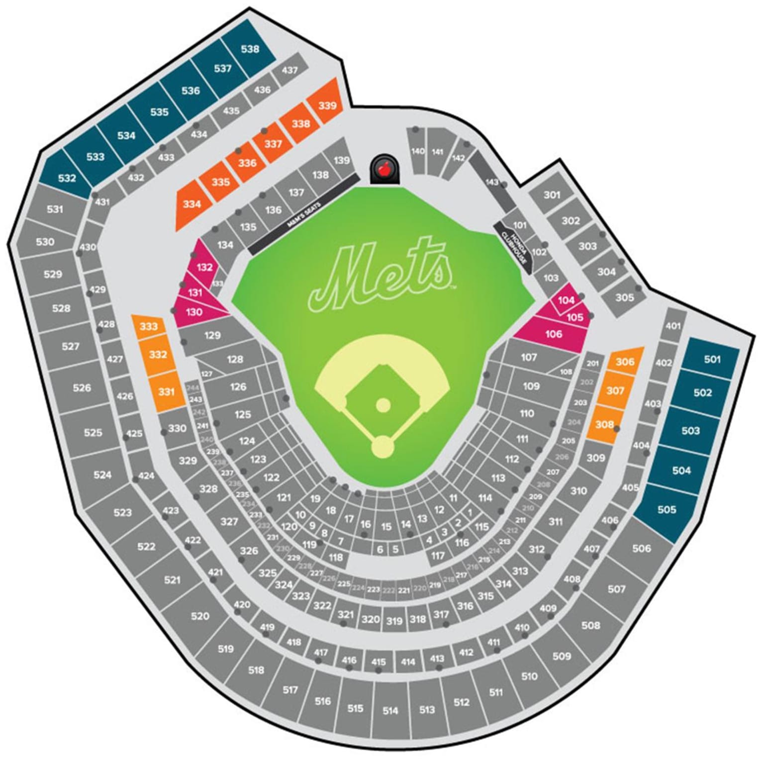 Citi Field Seating Chart With Rows And Seat Numbers 79