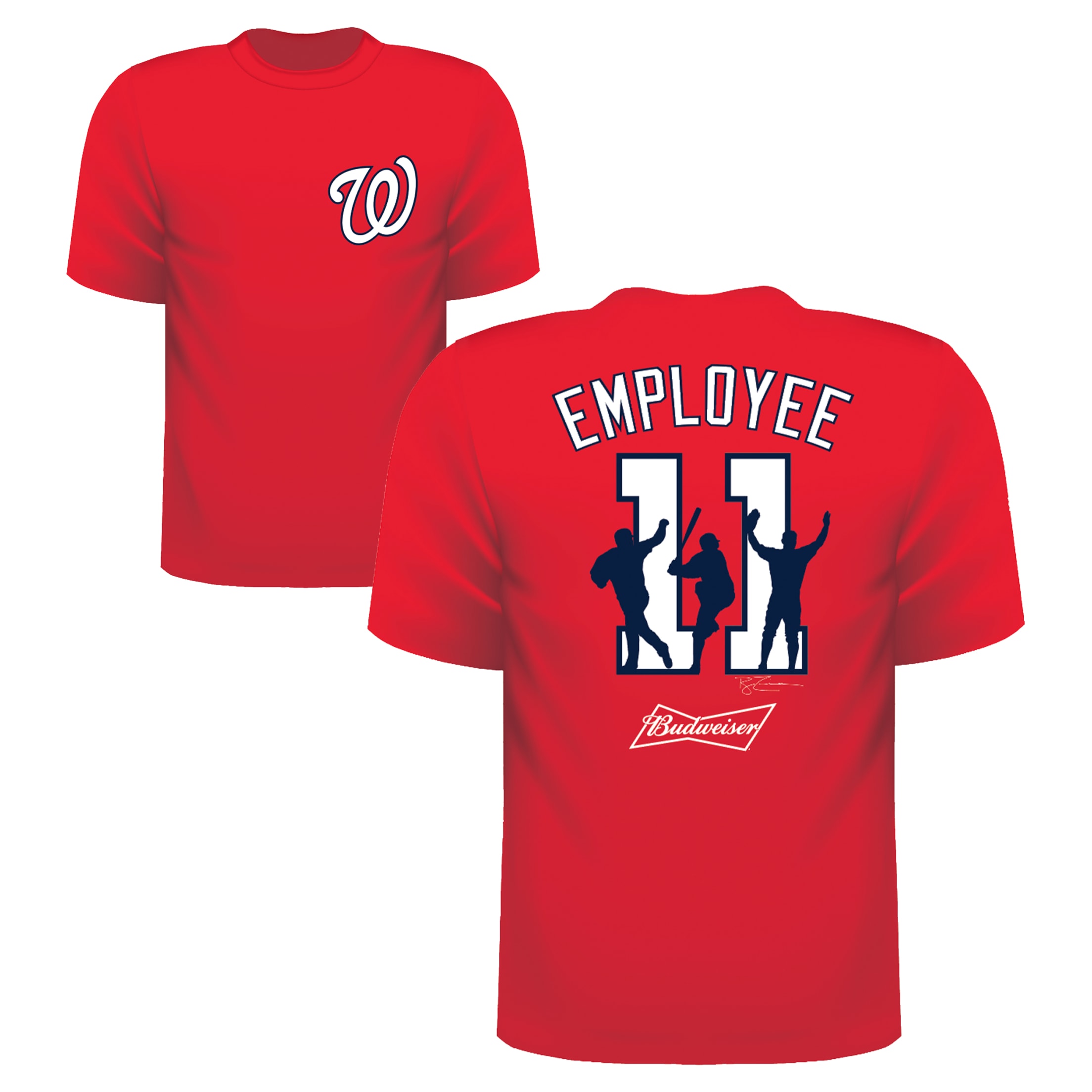 Men's Washington Nationals Ryan Zimmerman Majestic Red Logo Official Name &  Number T-Shirt