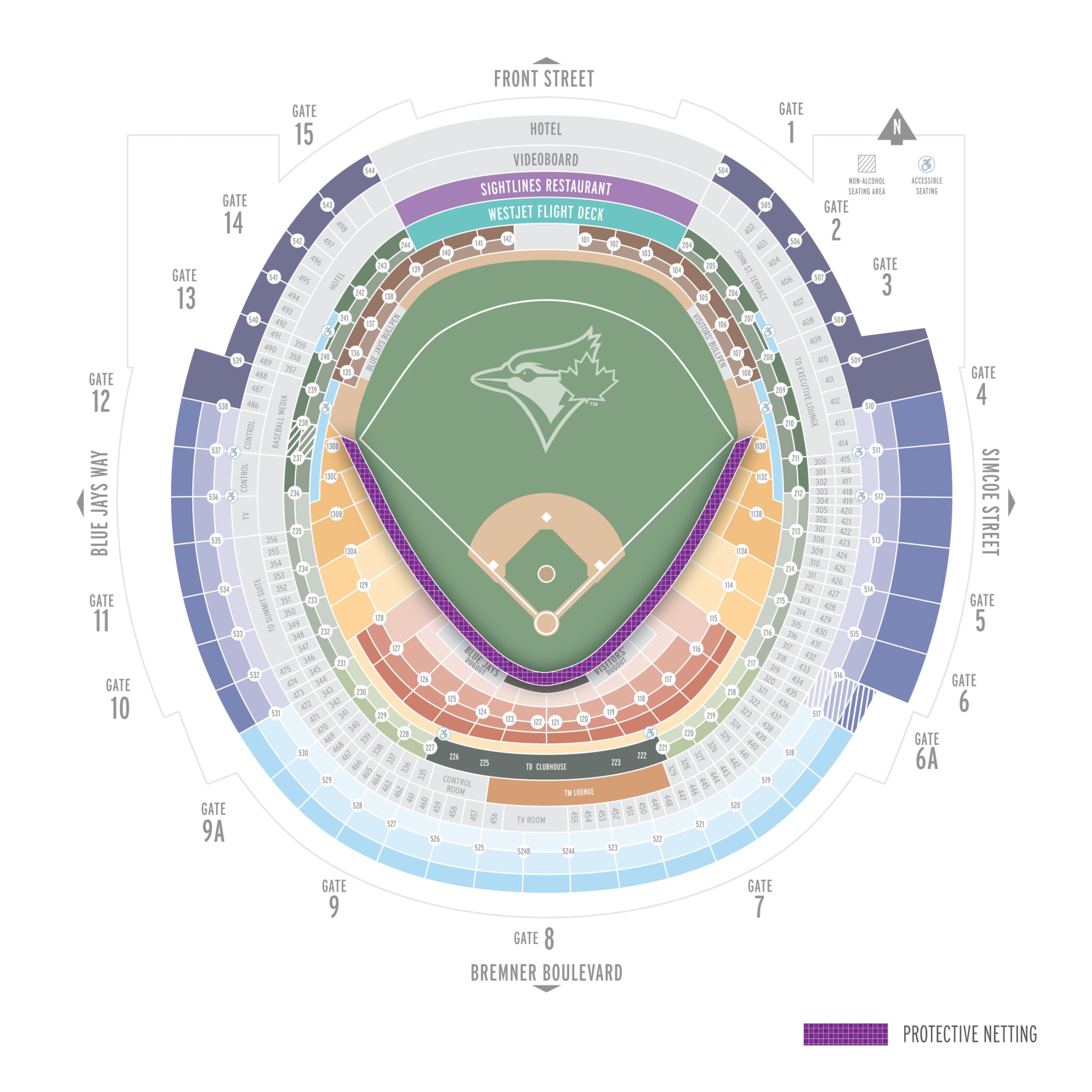 Toronto Blue Jays MLB Stadium Map Ballpark Map Baseball 