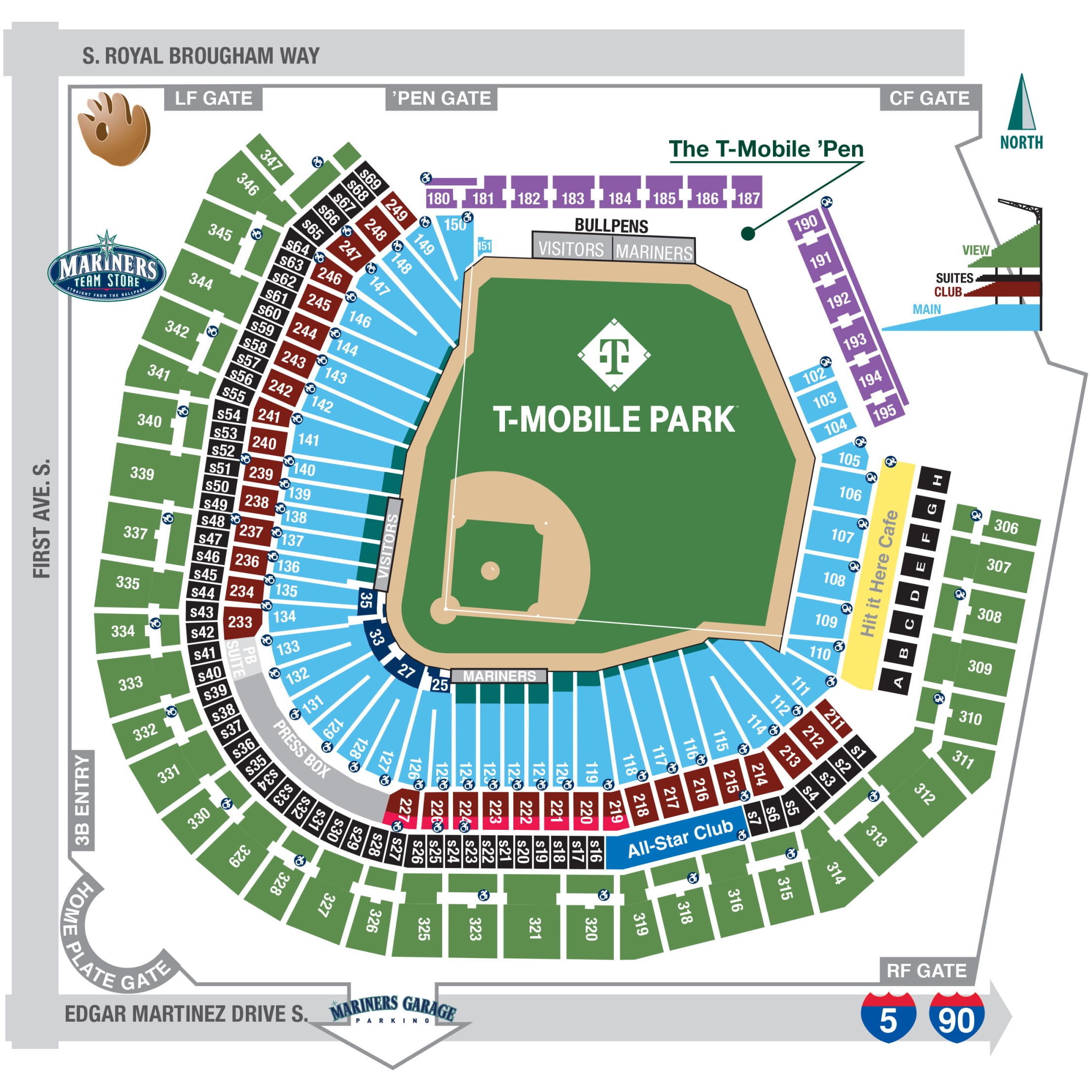 T Mobile Park Seating Map Seattle