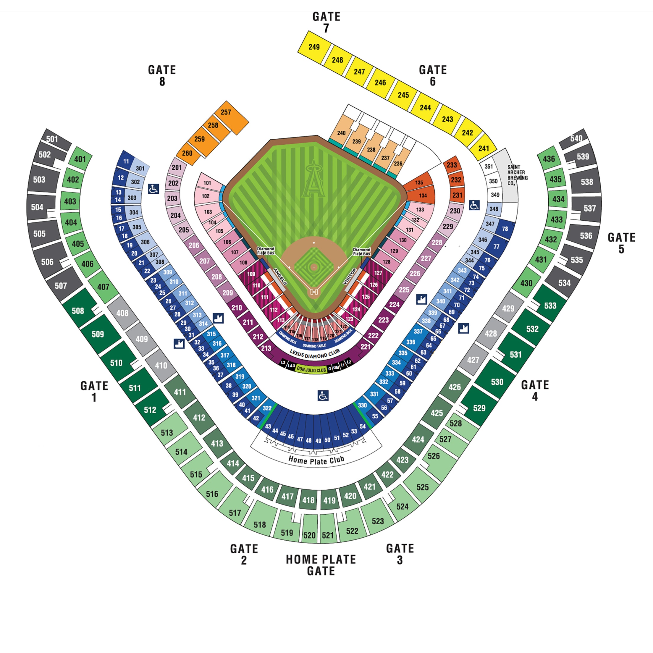 Angel Stadium Seating Map Two Birds Home