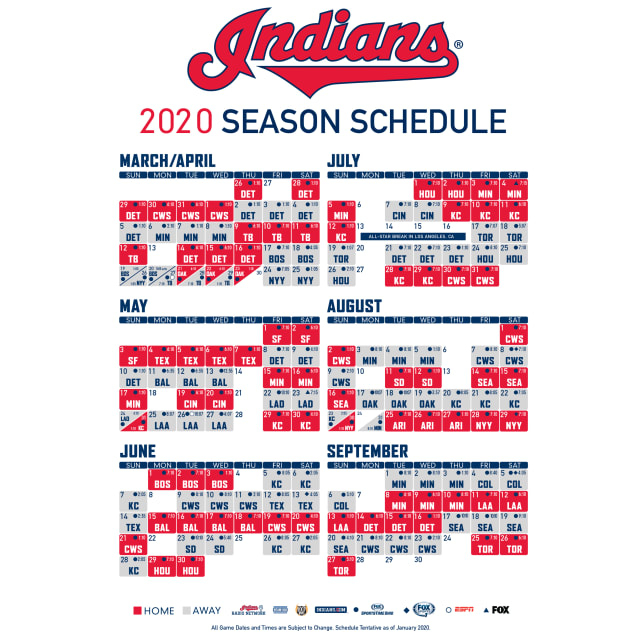 Printable Schedules Cleveland Indians