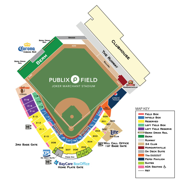 Publix Field at Joker Marchant Stadium Seat Map Detroit Tigers