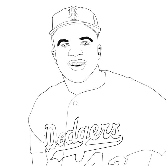 jackie robinson coloring page
