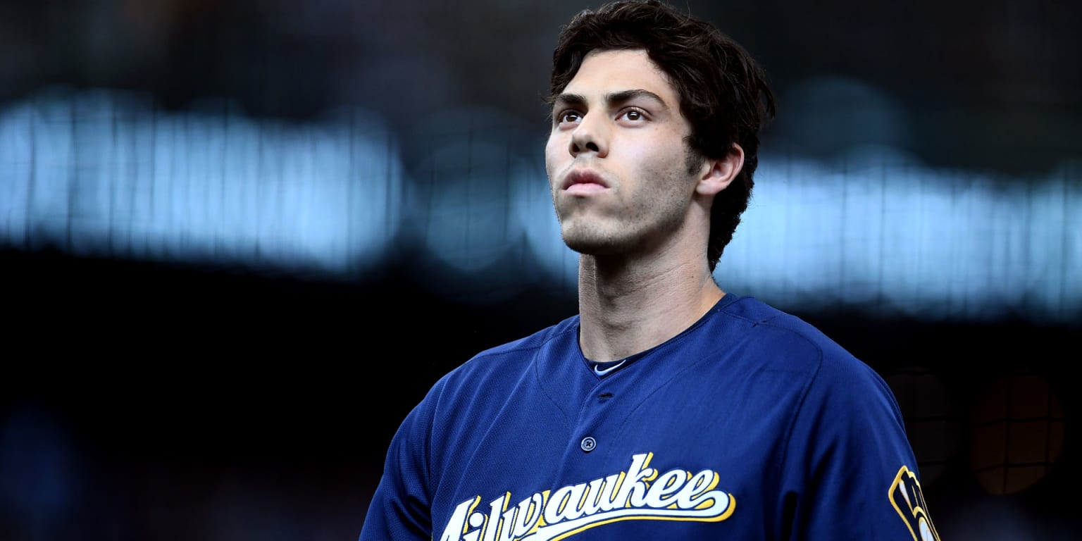 Christian Yelich stood behind the bow tie he wore for his high