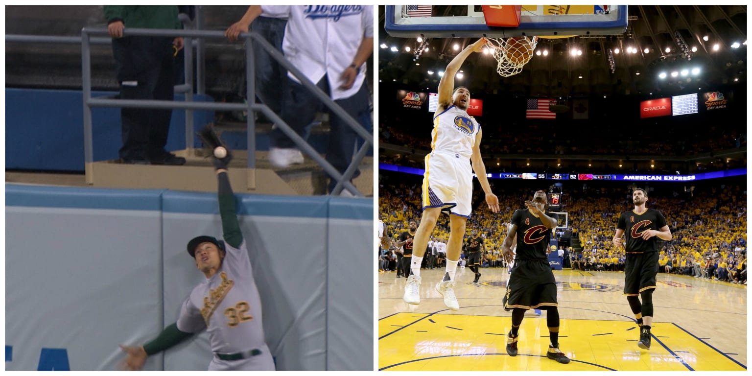 Watch Klay Thompson make a crazy shot, while his brother Trayce