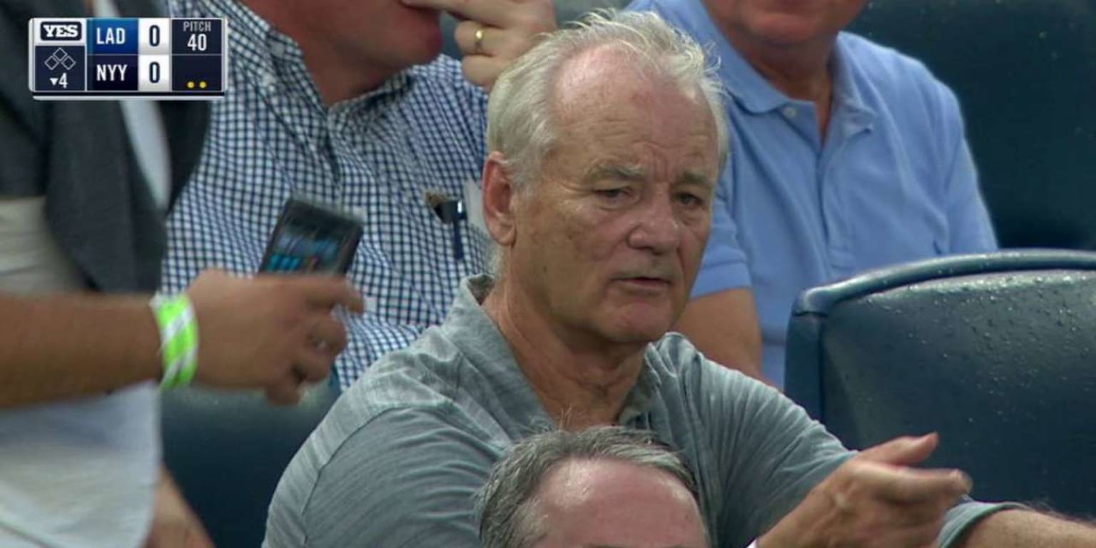 Bill Murray seemed surprised to be asked for a photo at Yankee Stadium ...