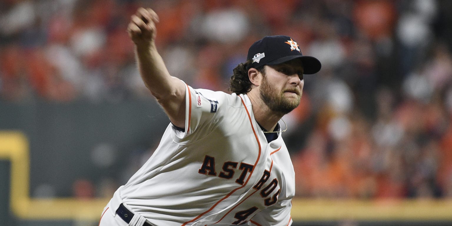 Houston, United States. 12th Dec, 2019. Houston Astros starting pitcher Gerrit  Cole (R) celebrates after beating the Tampa Bay Rays in the ALDS Game Five  at Minute Maid Park in Houston, Texas