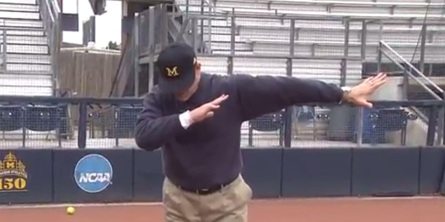 Even Jim Harbaugh knows that dabbing is a perfect way to celebrate