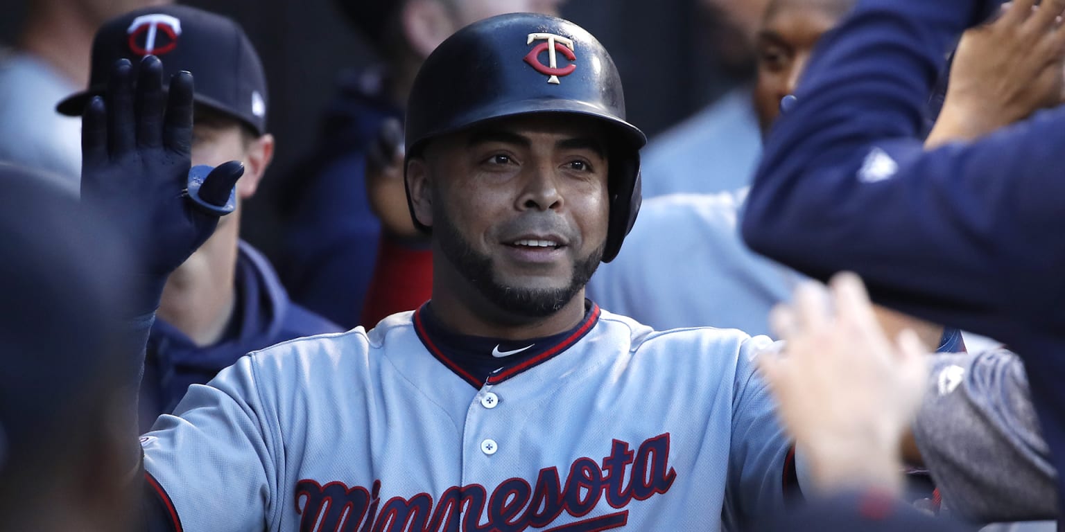 San Diego Padres' Nelson Cruz wears the team's home-run sombrero before a  baseball game against the Minnesota Twins, Tuesday, May 9, 2023, in  Minneapolis. (AP Photo/Abbie Parr Stock Photo - Alamy