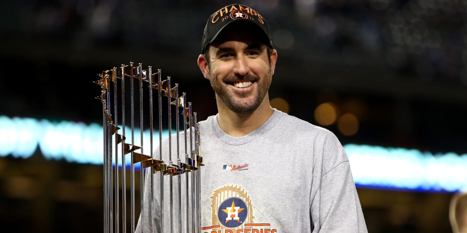 Astros' Justin Verlander celebrates his second World Series title