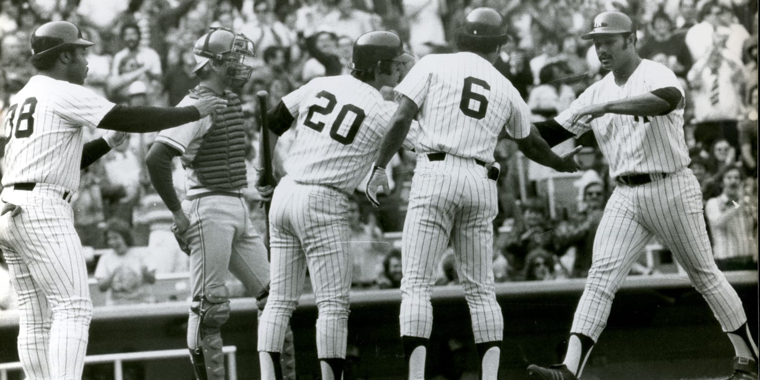 Mickey Rivers in Game 6 of the 1977 World Series 