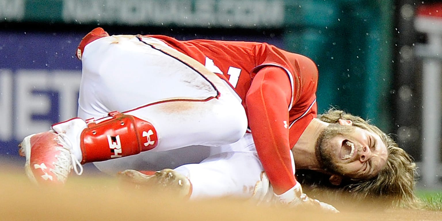 Bryce Harper injury update: Harper suffered significant bone bruise in left  knee; “We feel we dodged a bullet.” - Nationals' GM Mike Rizzo - Federal  Baseball