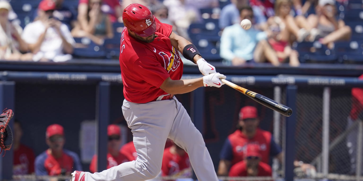 Pujols gets spring hit for Cards with wife in brain surgery