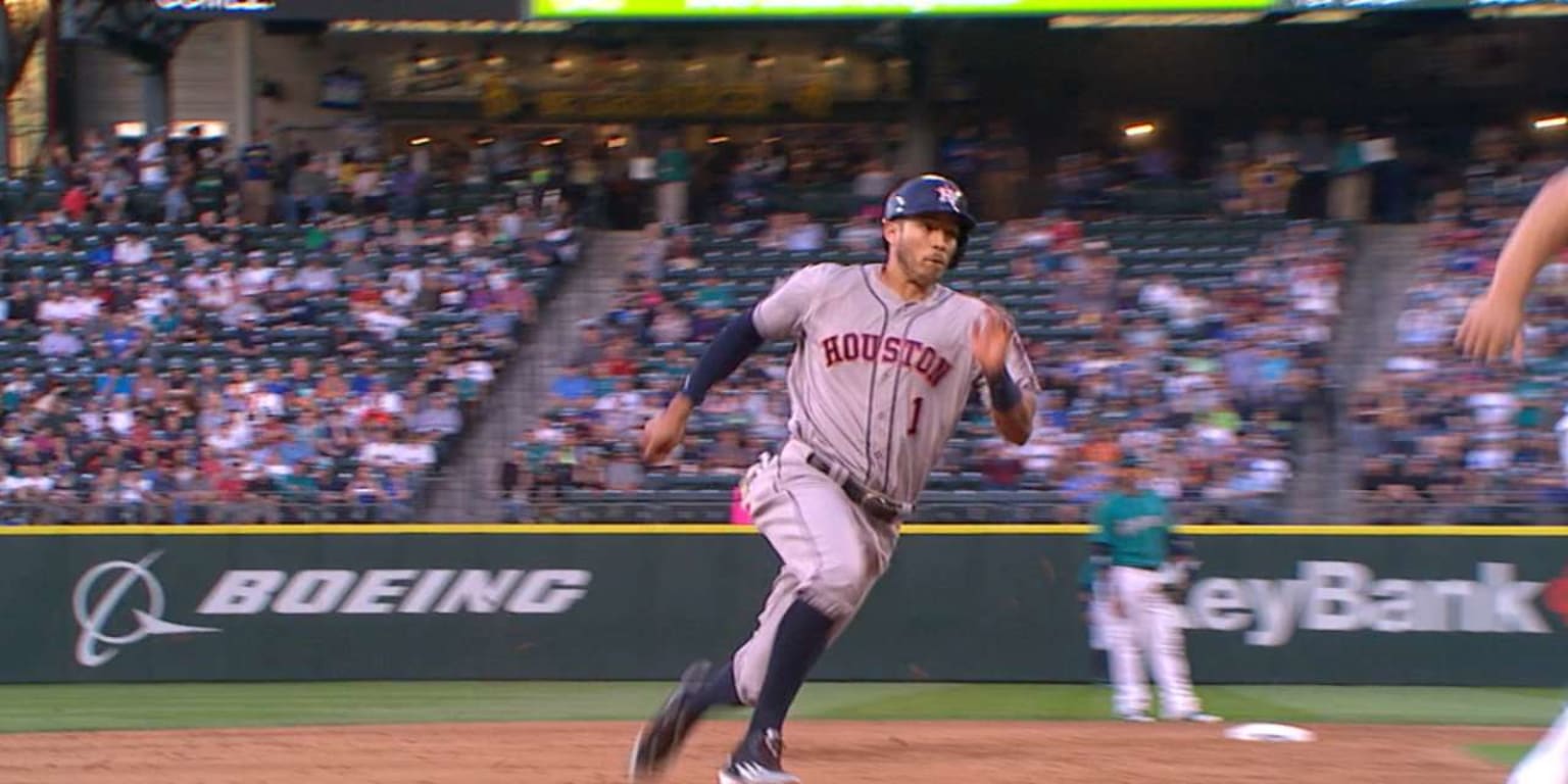 Carlos Correa hustled to score all the way from second on a wild