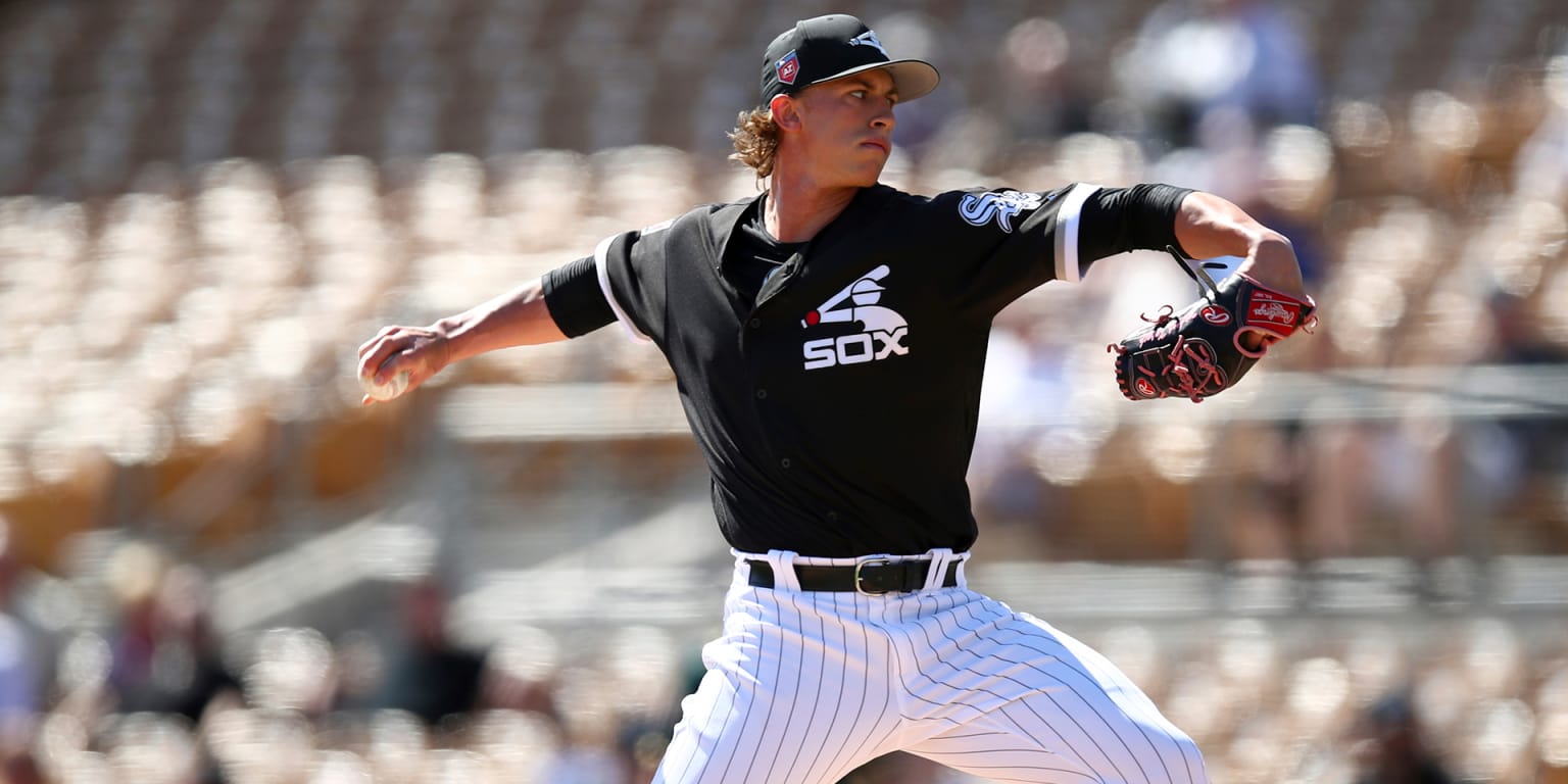 Michael Kopech looks on during spring training workouts on