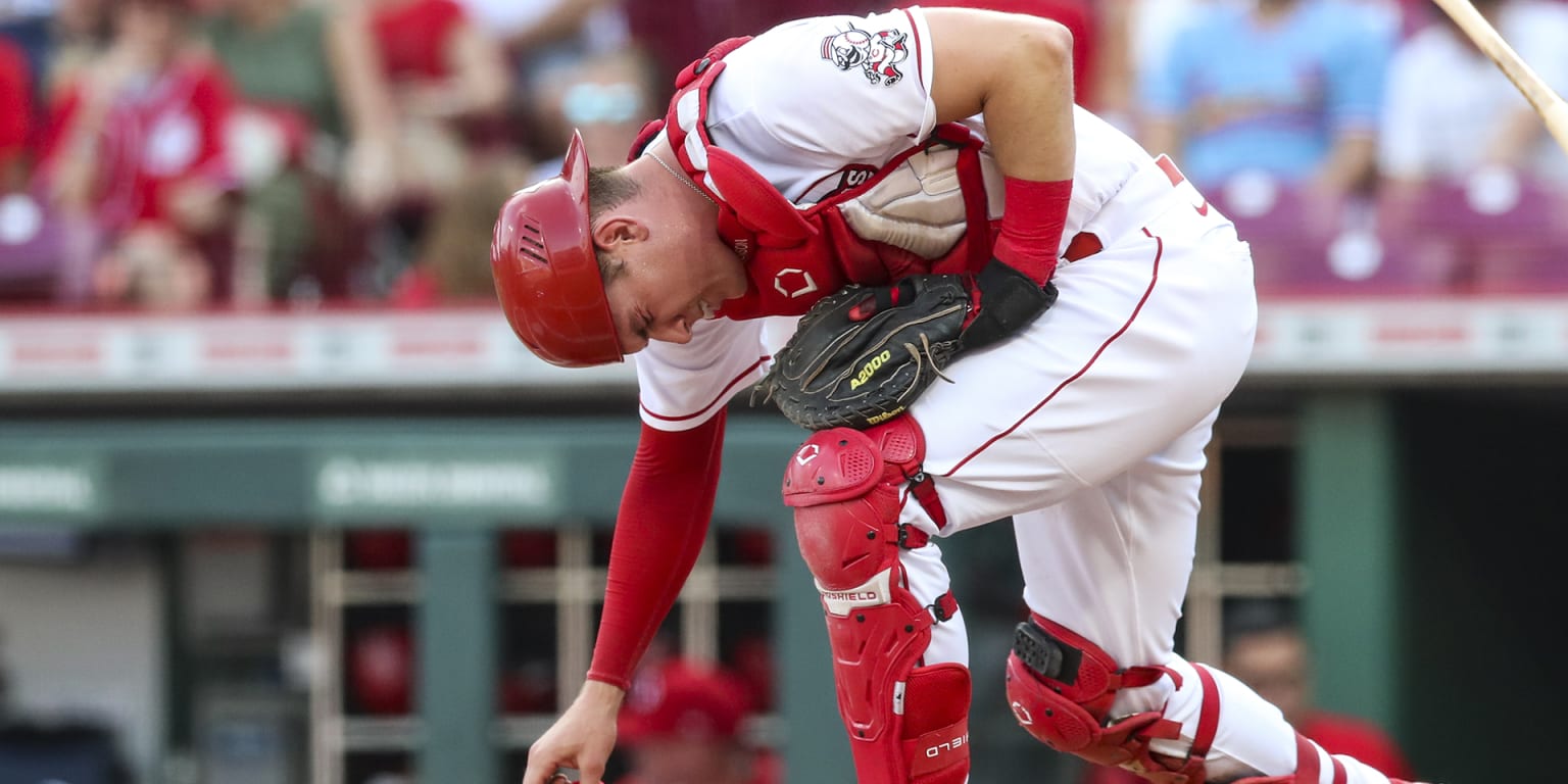 Reds' Stephenson suffers concussion in home-plate collision with