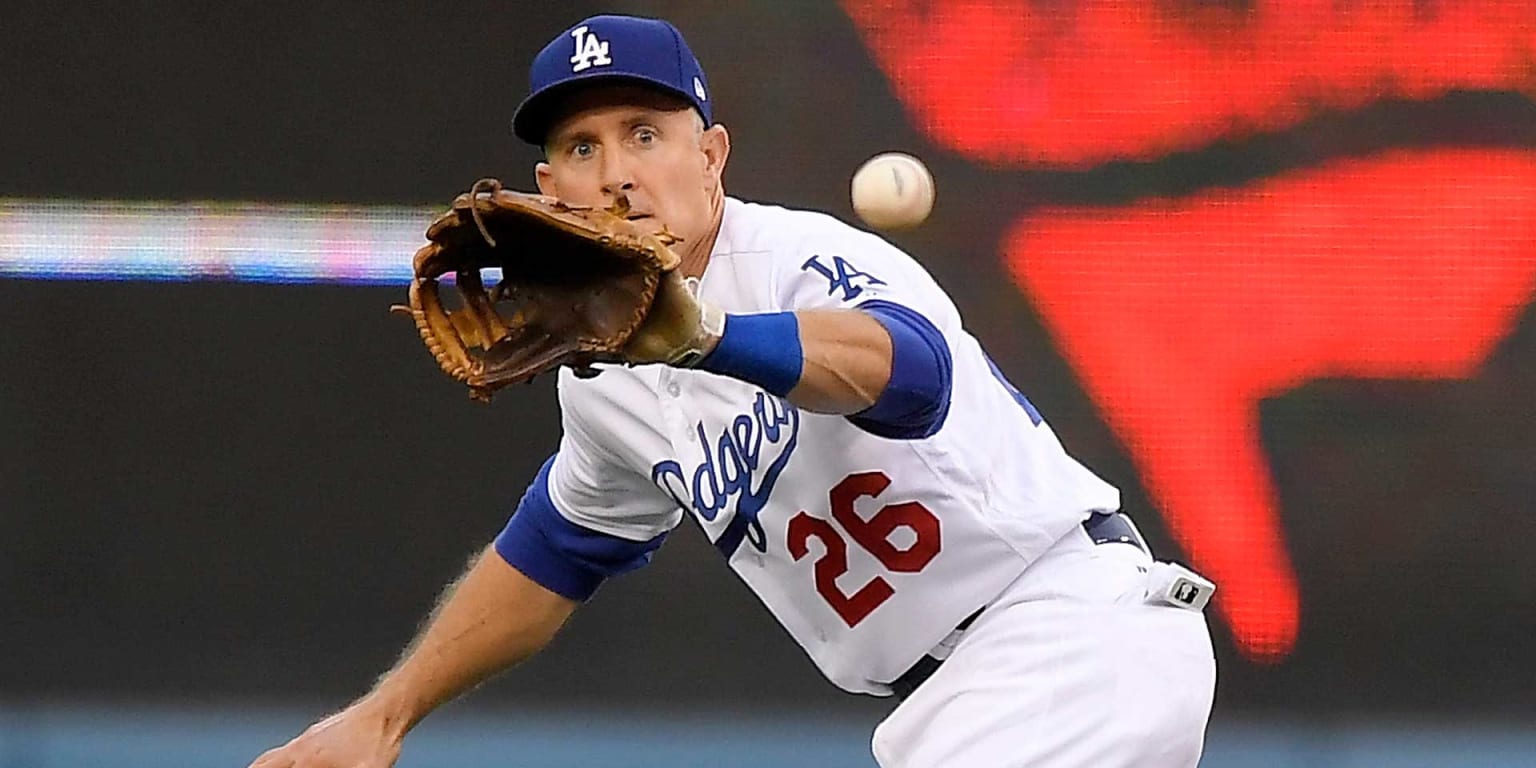 July 23, 2018: Los Angeles Dodgers second baseman Chase Utley (26) looks on  with his bat as he gets ready during the MLB game between the Los Angeles  Dodgers and Philadelphia Phillies