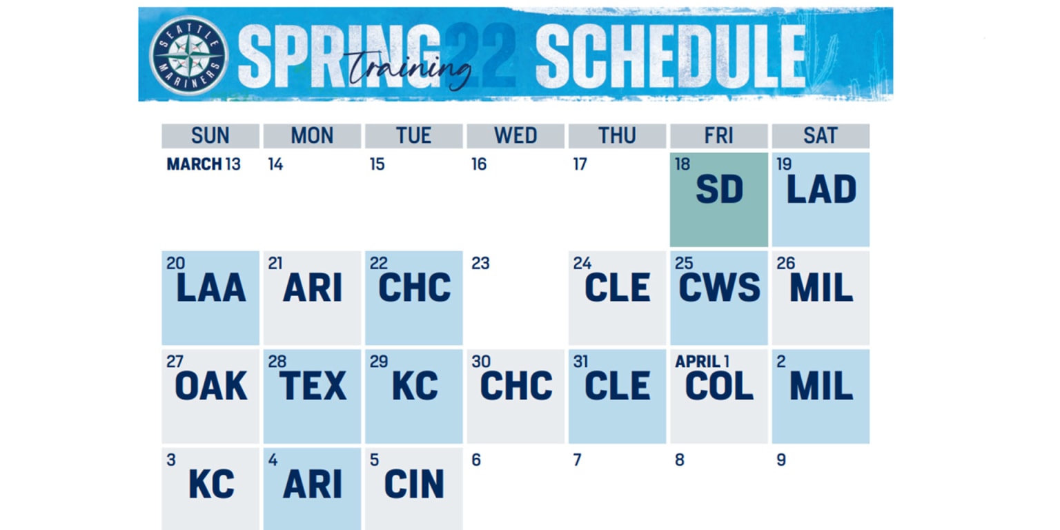 Mariners announce 2021 spring training schedule