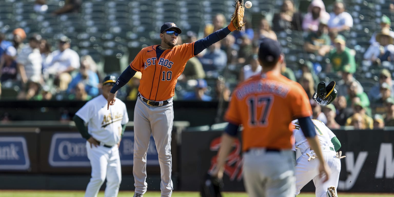 Astros swept by Athletics as magic number stuck at two