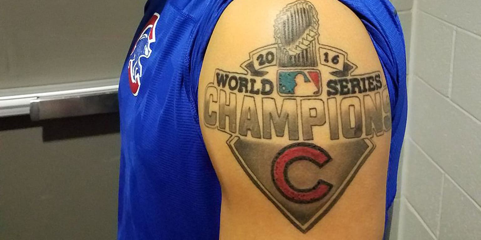 LOOK: The trophy in Javier Baez's new Cubs World Series tattoo is