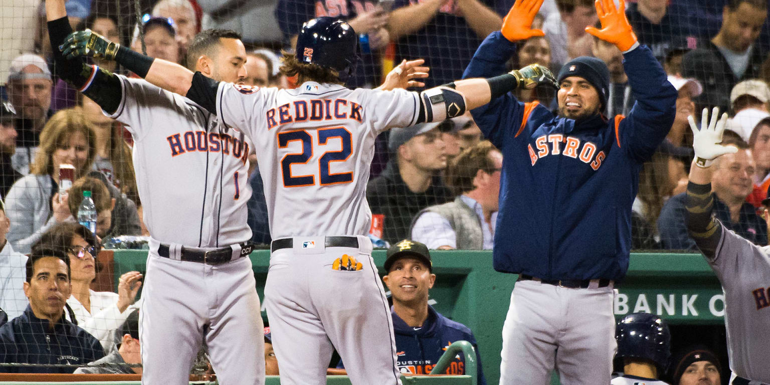 2017 Astros World Series Champion, Josh Reddick, Hits a Homerun