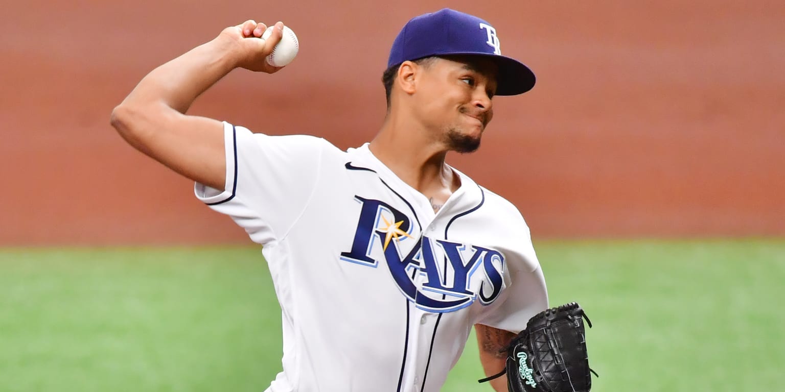 MLB baseball player Chris Archer, of the Tampa Bay Rays, arrives