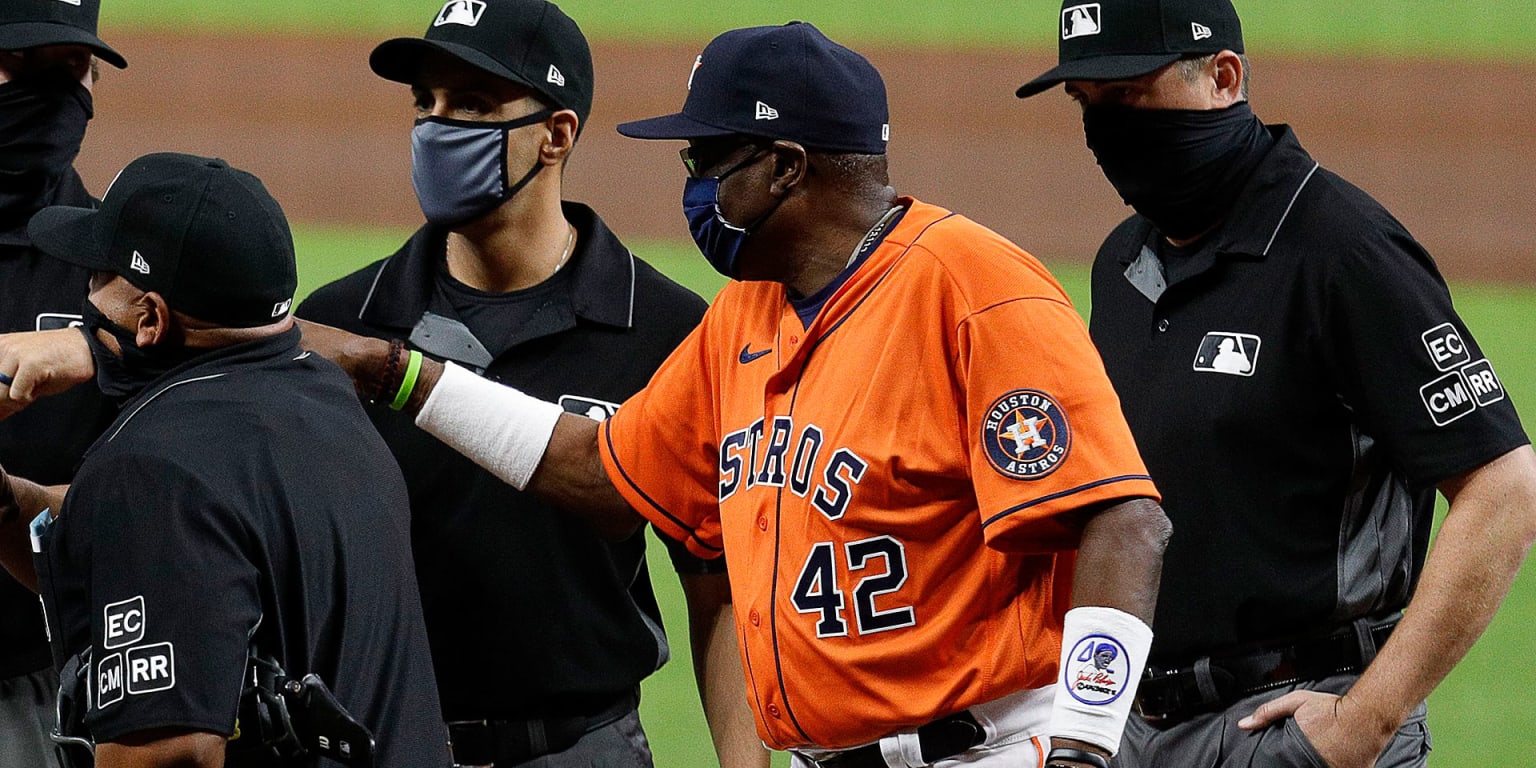 Houston Astros manager Dusty Baker and his wristbands as works of art