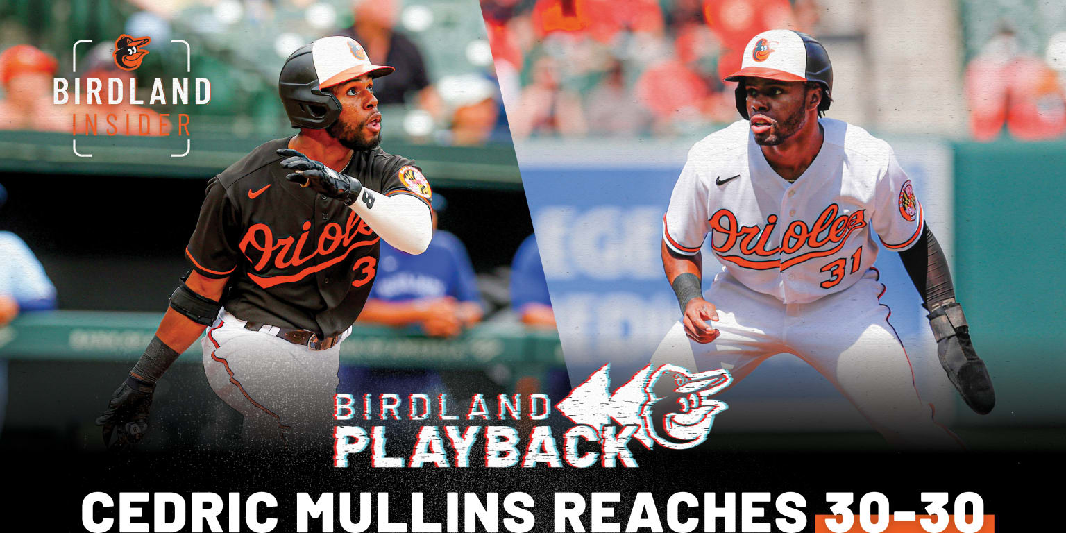 BALTIMORE, MD - August 24: Baltimore Orioles center fielder Cedric Mullins  (31) bats during the Toronto Blue Jays versus the Baltimore Orioles on  August 24, 2023 at Oriole Park at Camden Yards