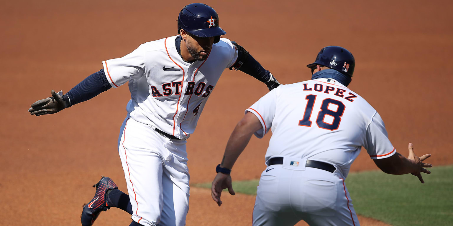 2019 Game-Used George Springer ALCS Game 6 Home White Jersey (Size 46)