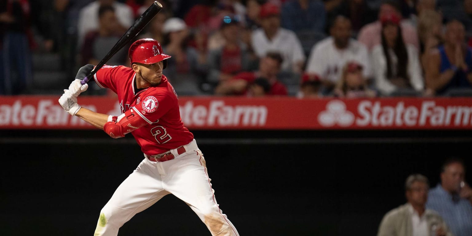 Andrelton Simmons of Los Angeles Angels exits vs. Tampa Bay Rays