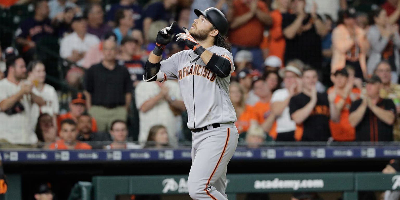 Woman watches calmly while her brother Brandon Crawford hits HR off husband  Gerrit Cole