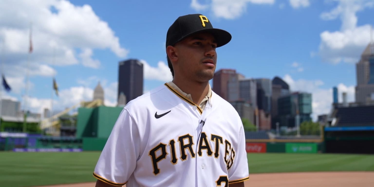 Pittsburgh Pirates Nick Gonzales (81) after an at bat during a Major League  Spring Training game against the Toronto Blue Jays on March 1, 2021 at TD  Ballpark in Dunedin, Florida. (Mike