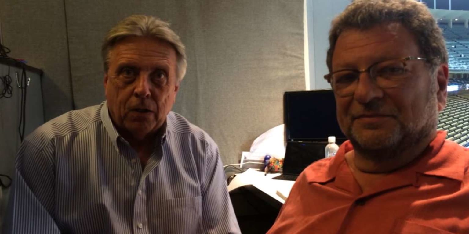 Charley Steiner broadcasting Dodger games from his living room