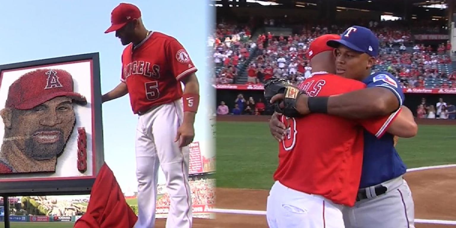 To celebrate reaching 3,000 hits, Albert Pujols threw out a first