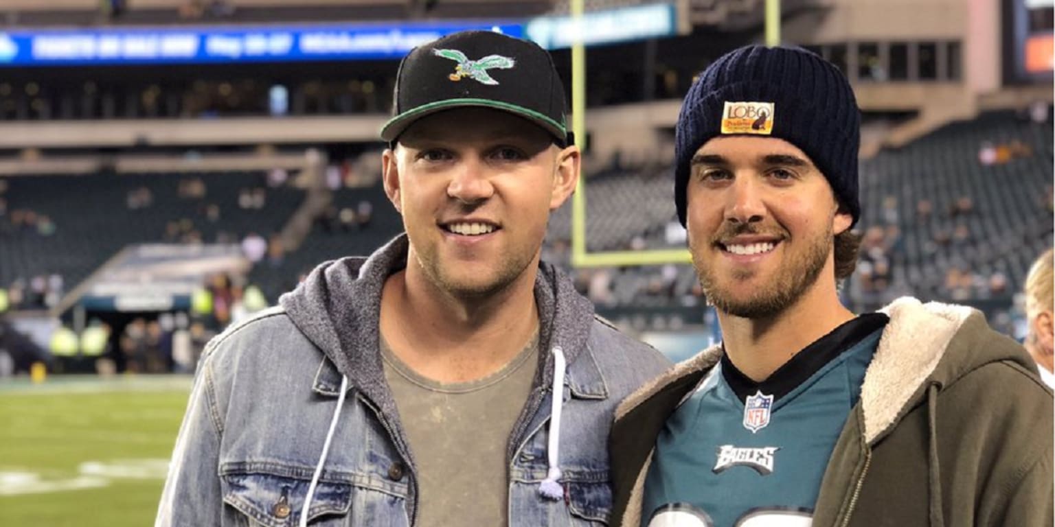 Rhys Hoskins And Aaron Nola Met Up With Mike Trout At The Eagles Game ...