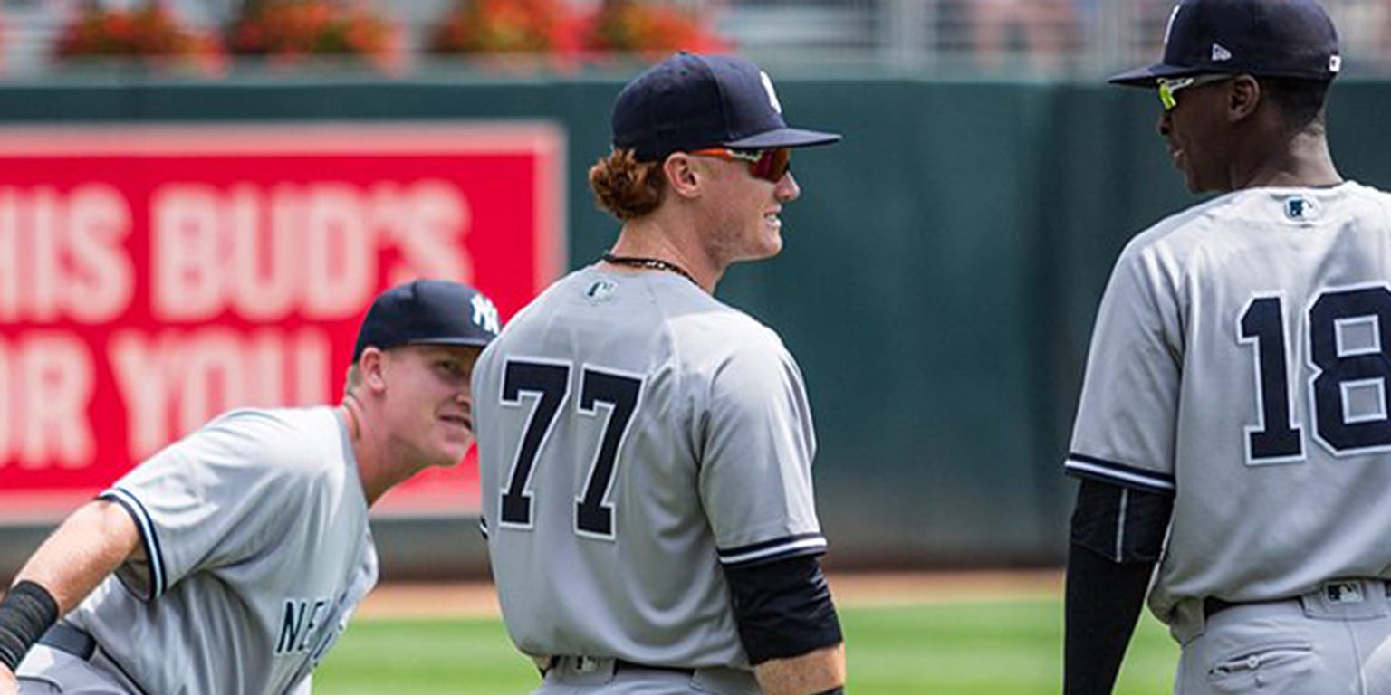 Clint Frazier switches to No. 77 after trade, but not because of Mantle