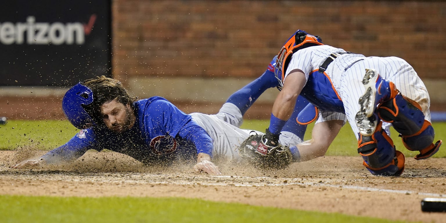 Mets relay throws out Cubs' Jake Marisnick at home