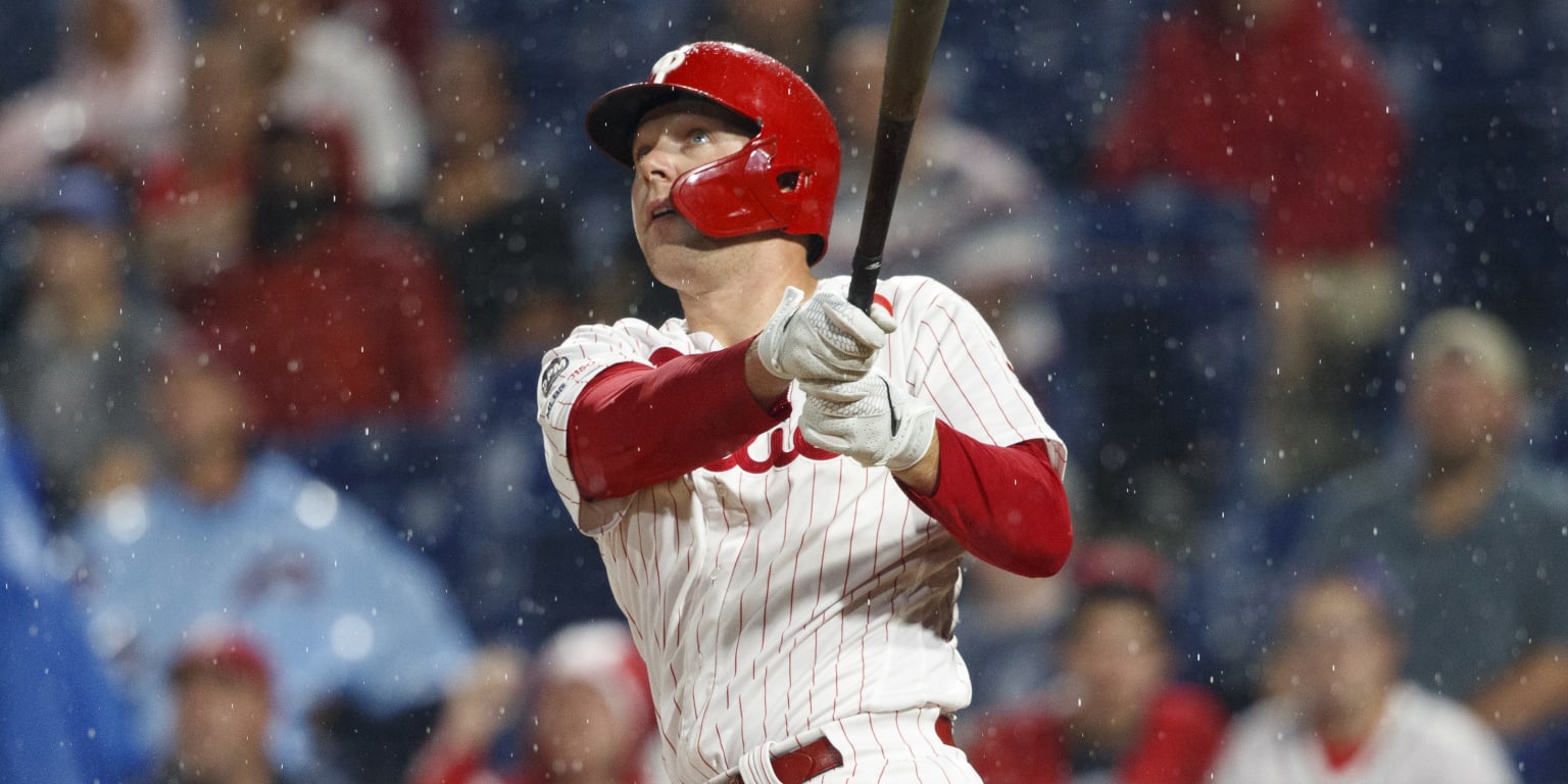 Phillies' Rhys Hoskins hopes to play in Atlanta after bruising his right  hand on hit by pitch