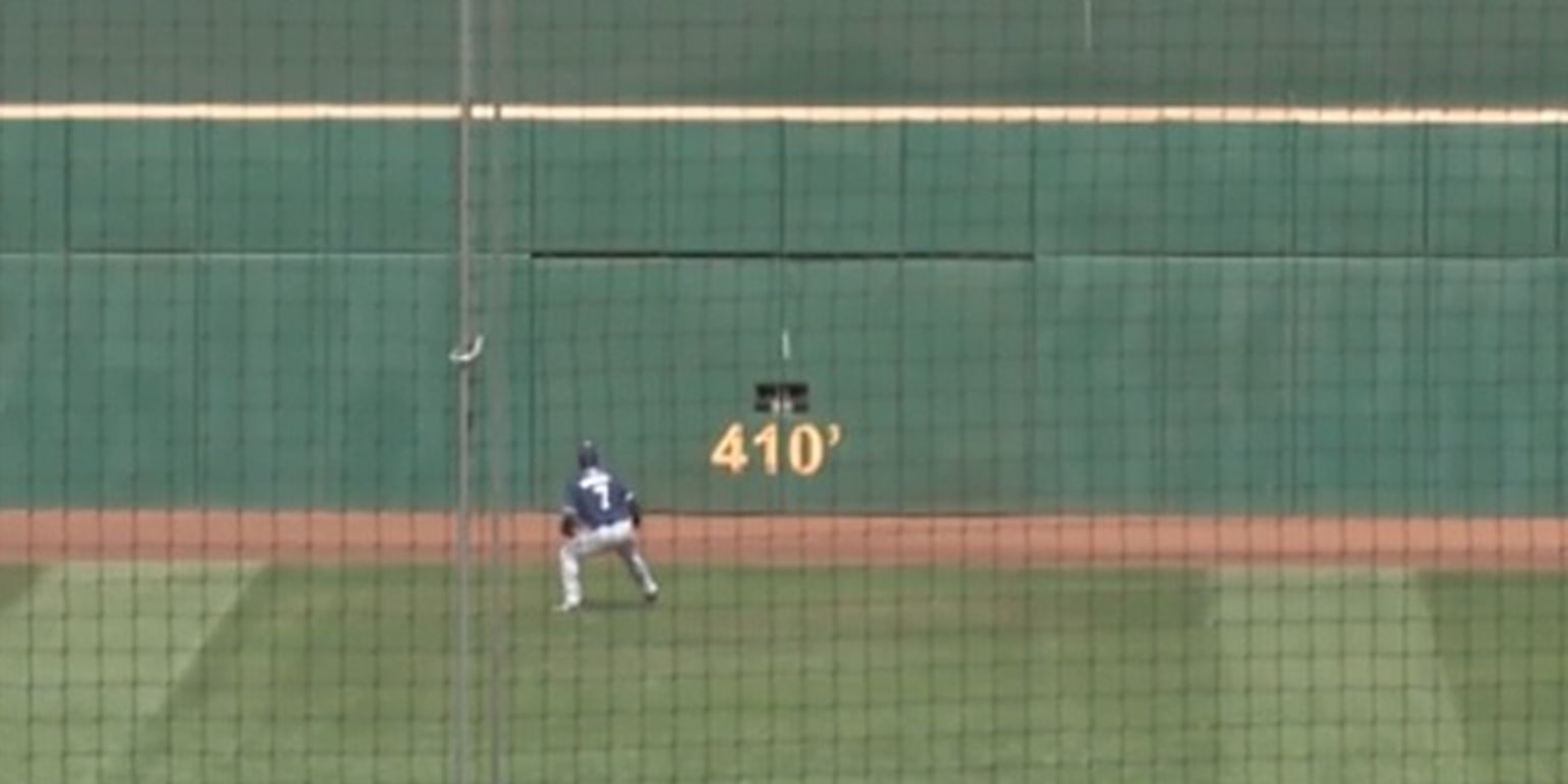 Rob Refsnyder hit a holeinone into the outfield wall for a double