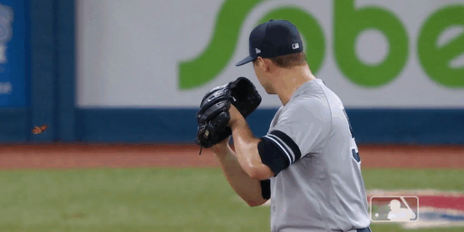 Carlos Correa makes play with butterfly on shoulder