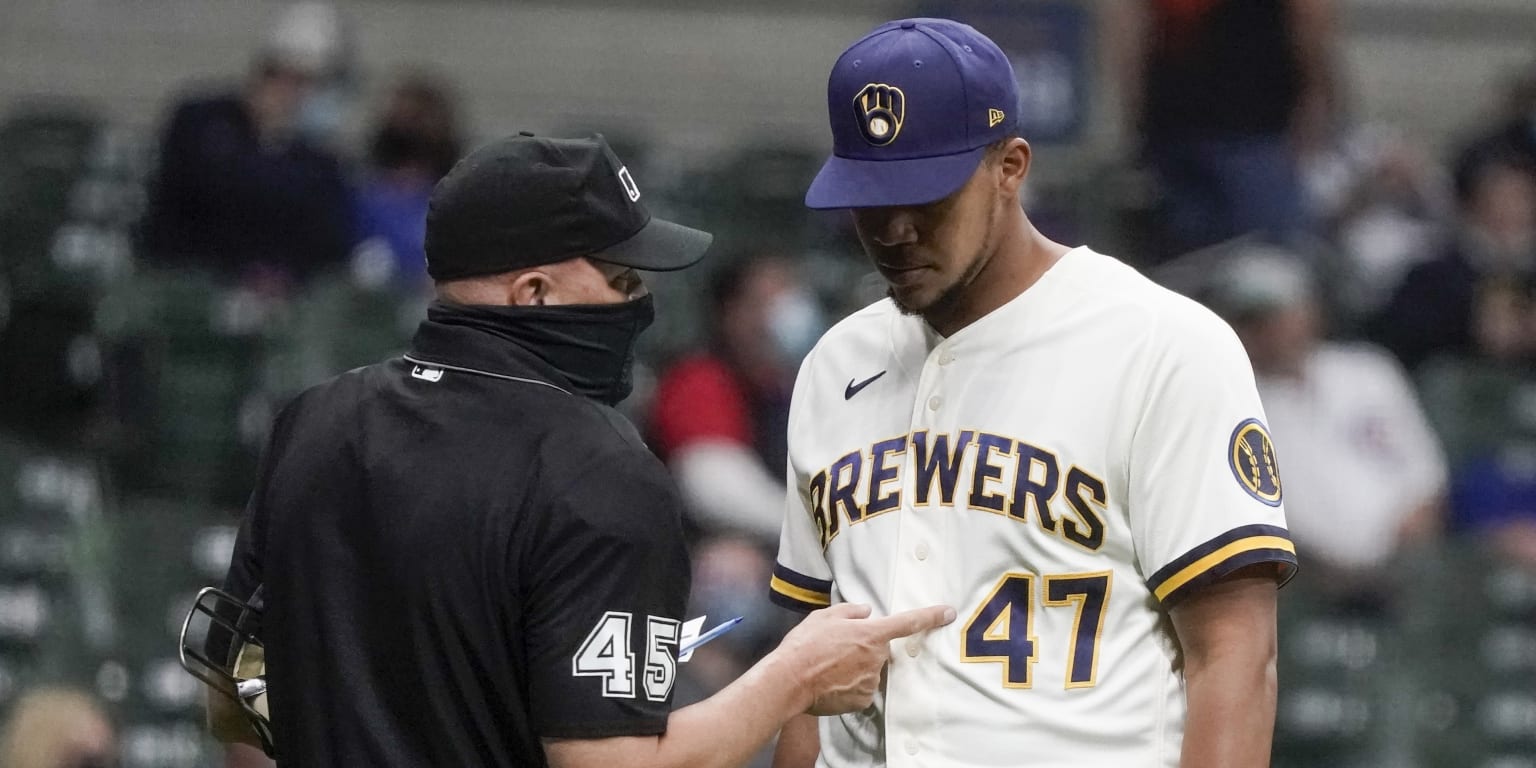 This is a 2021 photo of Angel Perdomo of the Milwaukee Brewers baseball  team. This image reflects the Milwaukee Brewers active roster as of  Wednesday, Feb. 24, 2021 when this image was