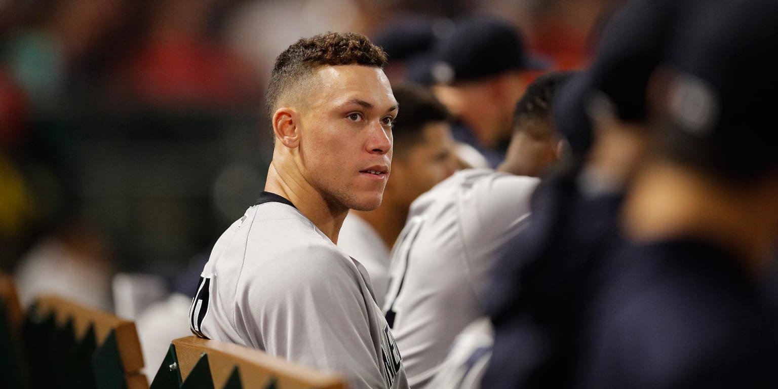 Outfielder Aaron Judge (Fresno State University) the number 32nd overall  pick of the New York Yankees during the MLB Draft on Thursday June 06,2013  at Studio 42 in Secaucus, NJ. (AP Photo/Tomasso