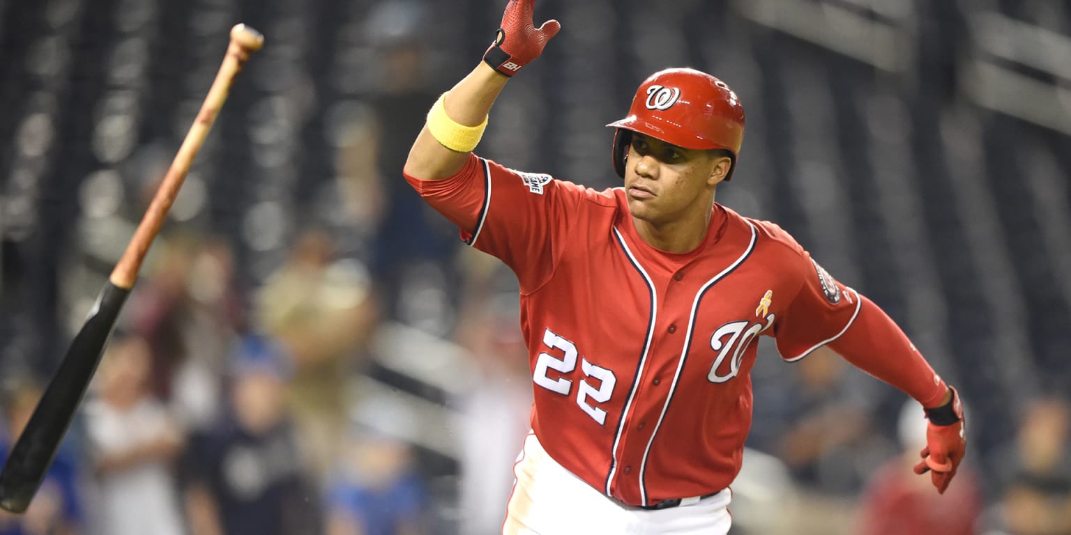 Juan Soto Game-Used Red Jersey - September 11, 2018