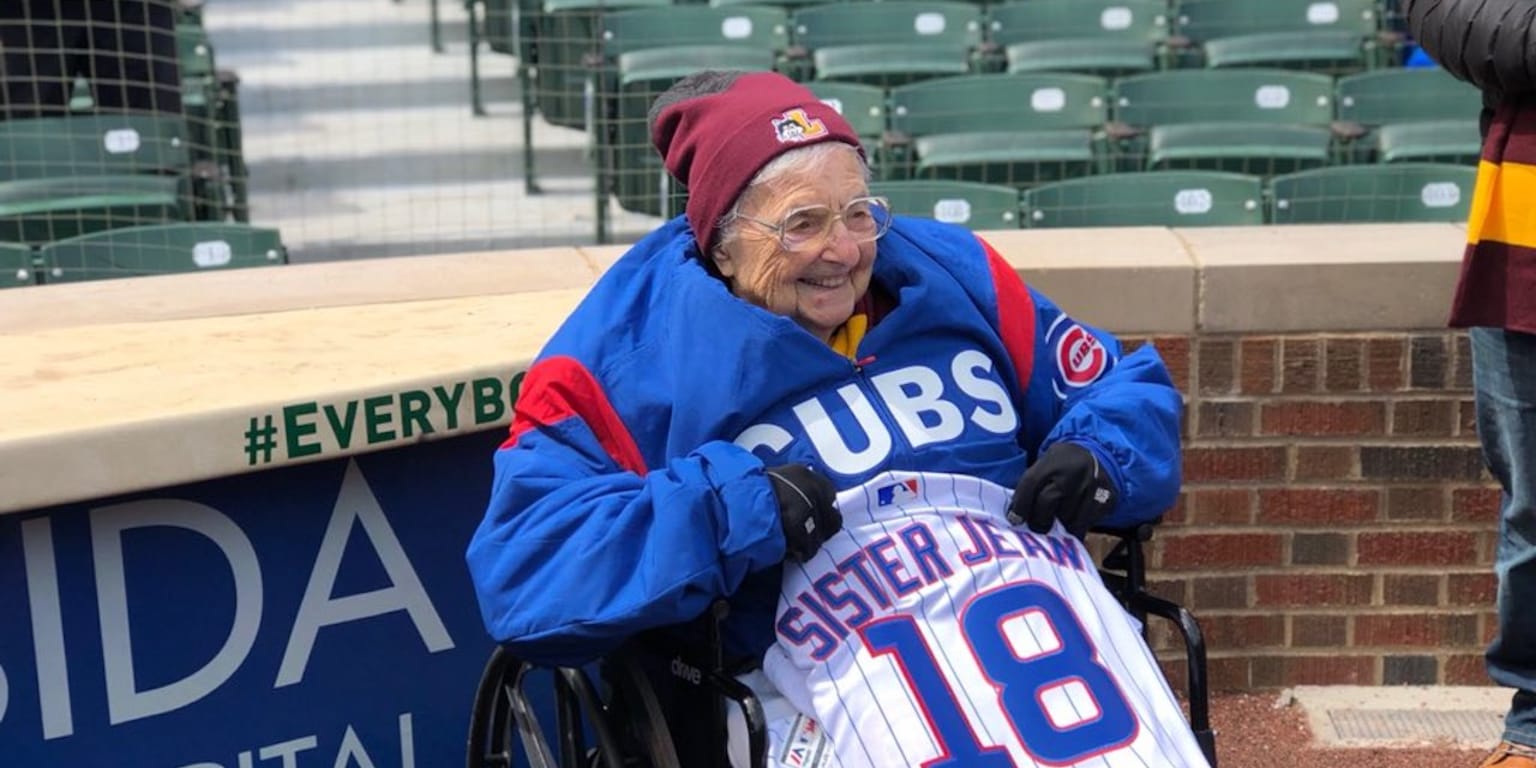 March Madness icon Sister Jean threw out the first pitch at the Cubs' home opener | MLB.com