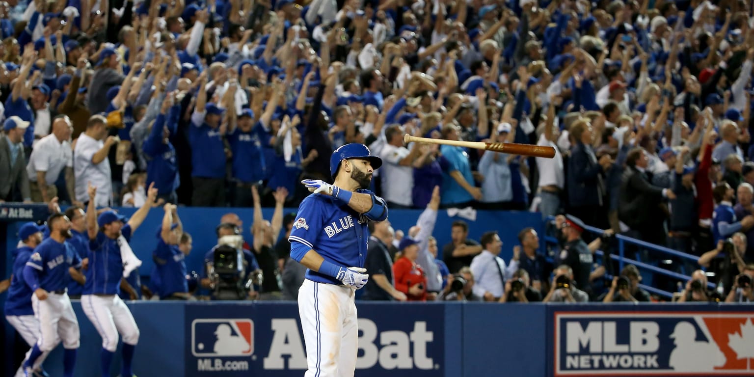 Jose Bautista's bat flip commemorated on Topps baseball card