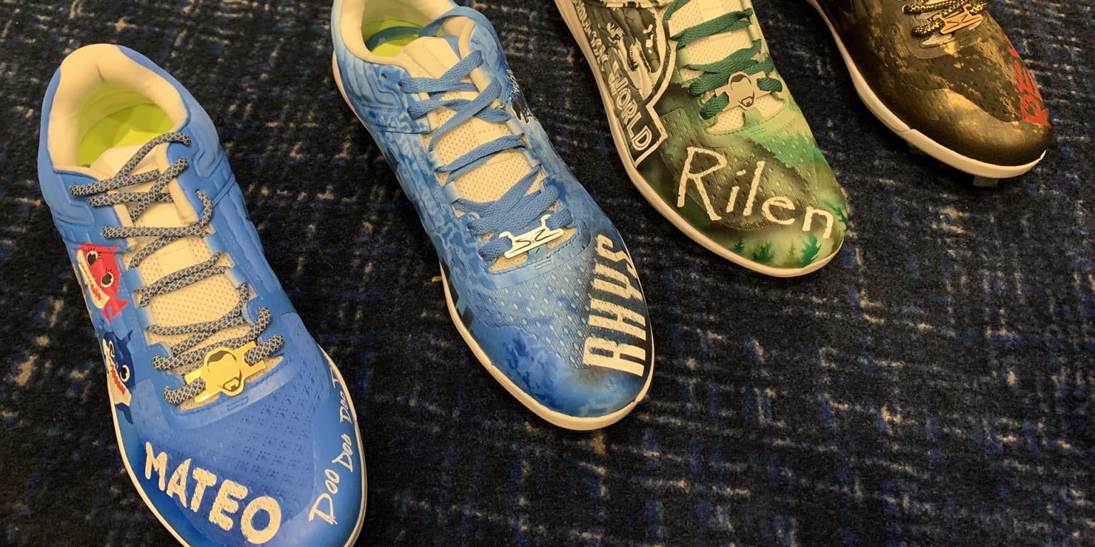 Baseball Cleats Custom Painted For Players Weekend in MLB