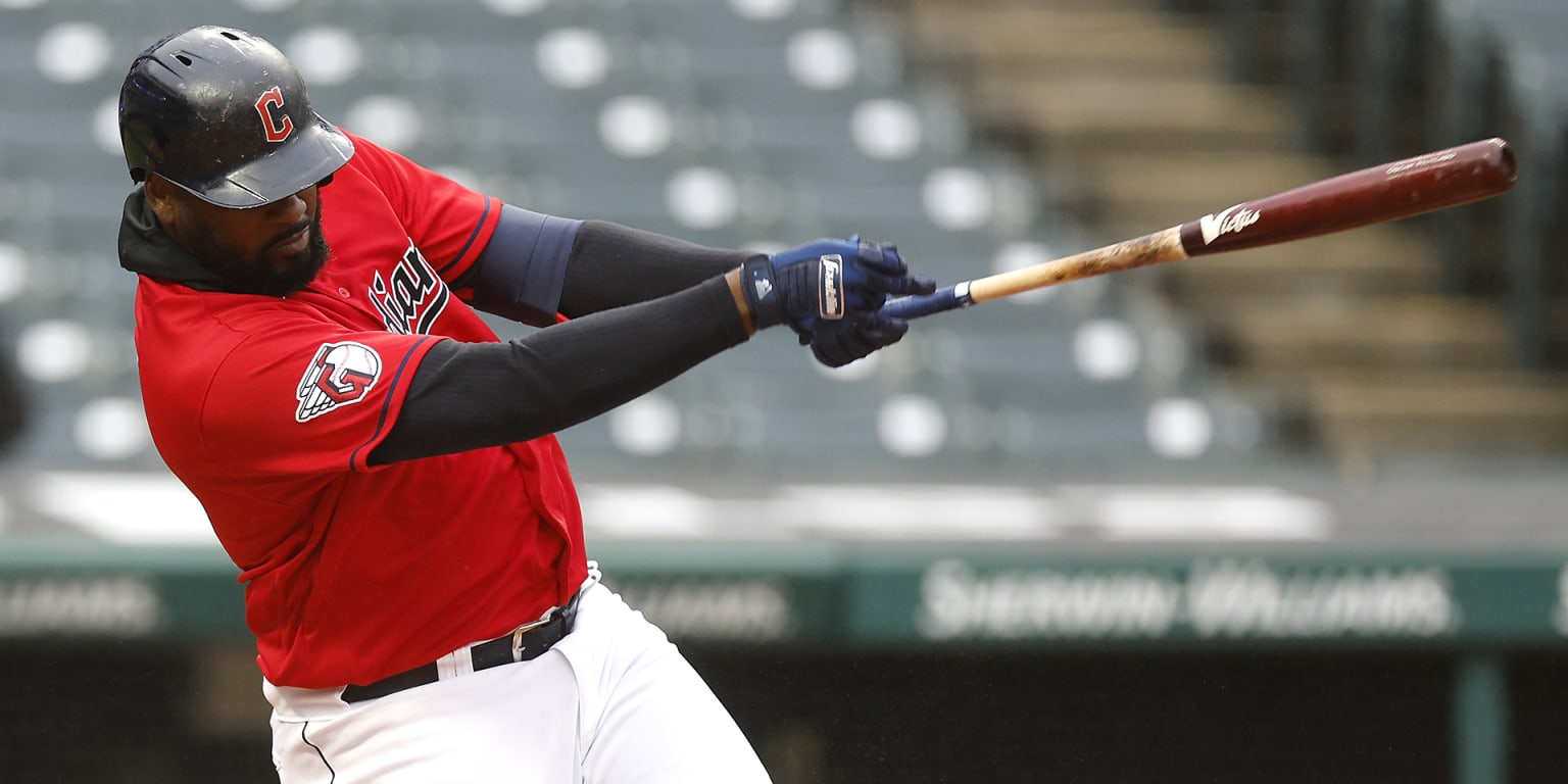 Franmil Reyes is smiling after the 6-5 win over the Blue Jays 