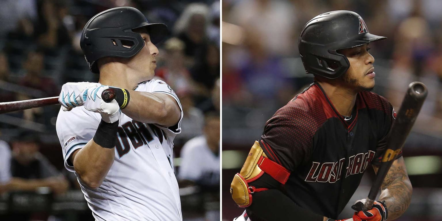 Detail view of the hair of Arizona Diamondbacks designated hitter